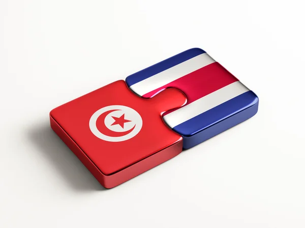 Tunisia Costa Rica Puzzle Concept — Stock Photo, Image