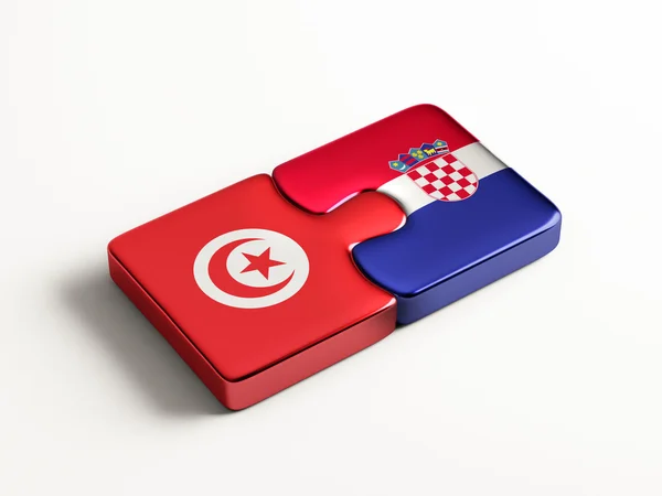 Tunisia Croatia Puzzle Concept — Stock Photo, Image