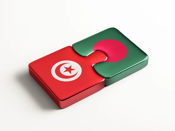 Concetto di Puzzle del Bangladesh Tunisia — Foto Stock