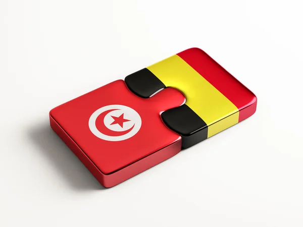 Tunisia Belgium  Puzzle Concept — Stock Photo, Image