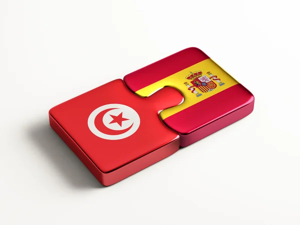 Tunisia Spain  Puzzle Concept — Stock Photo, Image