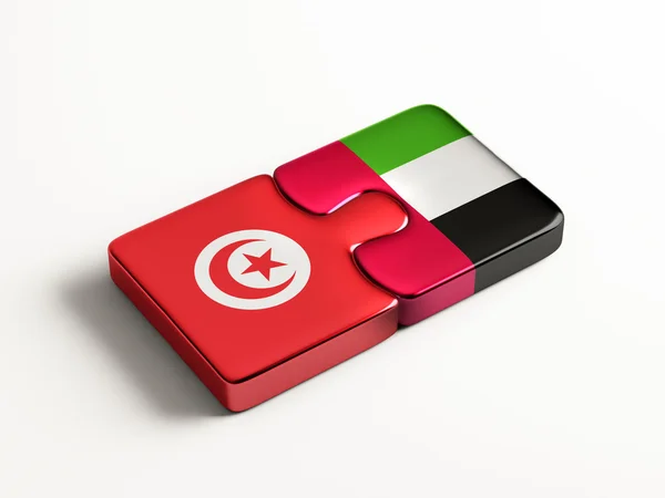 Tunisia United Arab Emirates Puzzle Concept — Stock Photo, Image