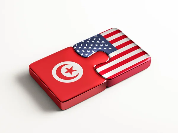 Tunisia United States  Puzzle Concept — Stock Photo, Image