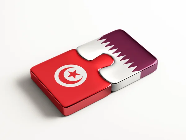 Tunísia Qatar Puzzle Concept — Fotografia de Stock