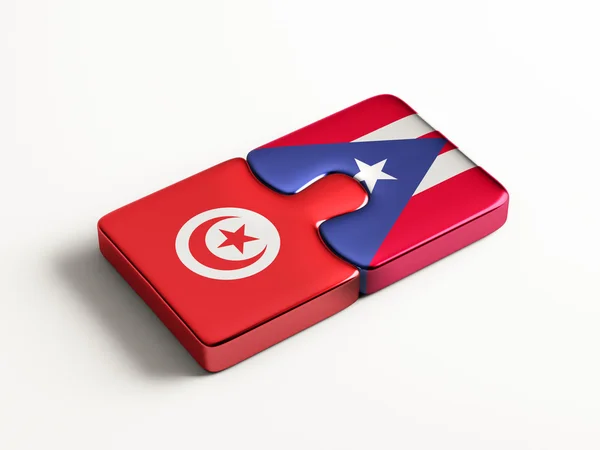 Concetto di Puzzle di Tunisia Puerto Rico — Foto Stock