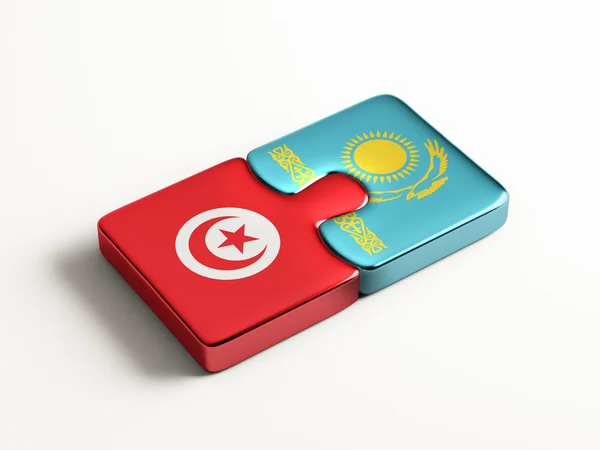 Tunisia Kazakistan Puzzle Concept — Foto Stock