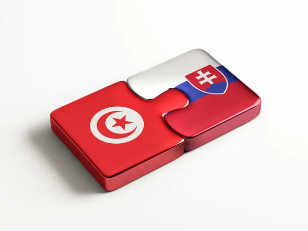 Tunisia Slovacchia Puzzle Concept — Foto Stock