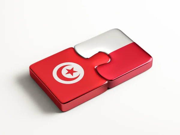 Tunisko Polsko logická koncepce — Stock fotografie