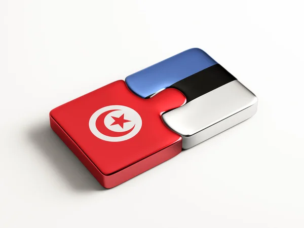 Tunísia Estónia Puzzle Concept — Fotografia de Stock