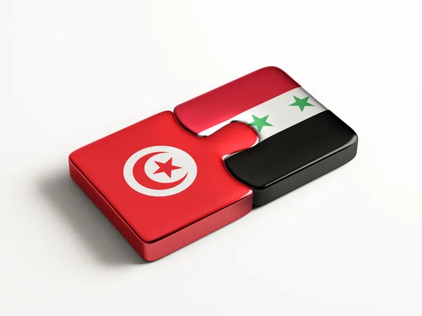 Syria Tunisia  Puzzle Concept — Stock Photo, Image