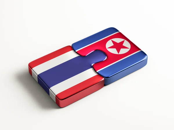 Thailand und Nordkorea Puzzle-Konzept — Stockfoto