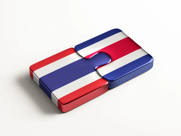 Thaïlande Costa Rica Puzzle Concept — Photo