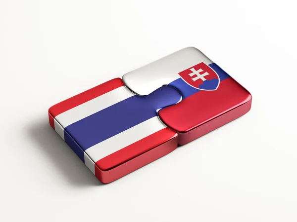 Tailandia Eslovaquia Puzzle Concepto —  Fotos de Stock