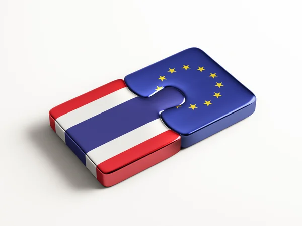 Thajsko Evropské unie logická koncepce — Stock fotografie