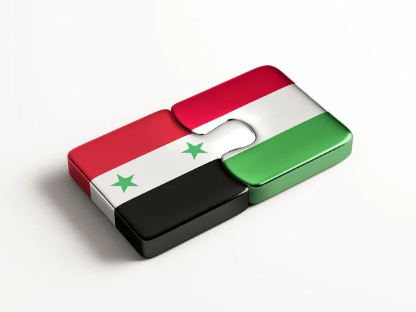 Syrië Hongarije puzzel Concept — Stockfoto