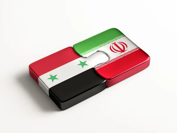 Syrie Iran Puzzle Concept — Photo