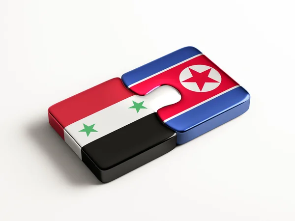Syrië Noord-Korea puzzel Concept — Stockfoto