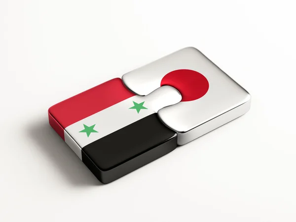 Syria japan puzzle-konzept — Stockfoto