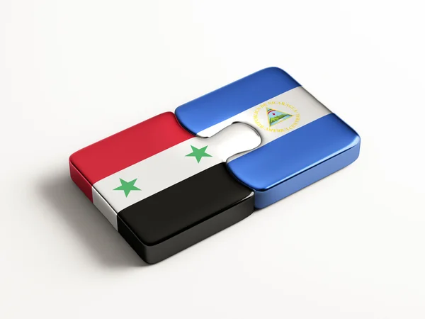 Syria Nicaragua  Puzzle Concept — Stock Photo, Image