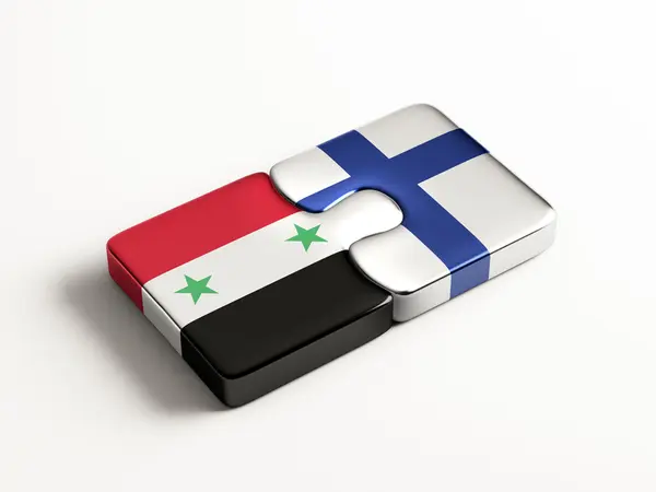 Siria Finlandia Puzzle Concepto —  Fotos de Stock