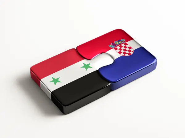 Syrië Kroatië puzzel Concept — Stockfoto