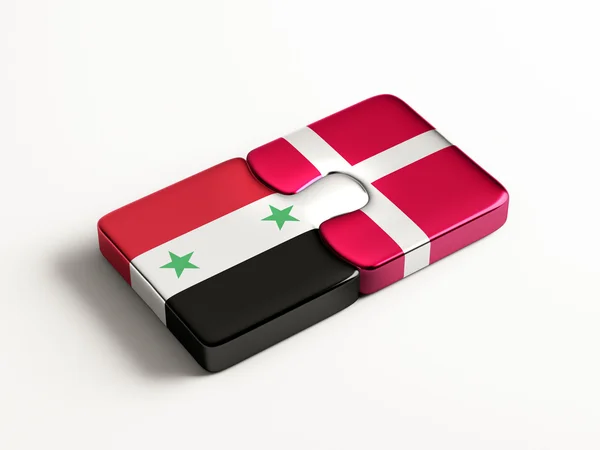 Síria Dinamarca Puzzle Concept — Fotografia de Stock