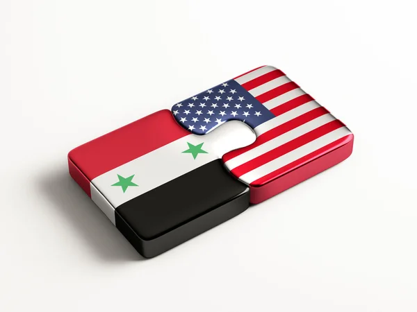 Syrië Verenigde Staten puzzel Concept — Stockfoto