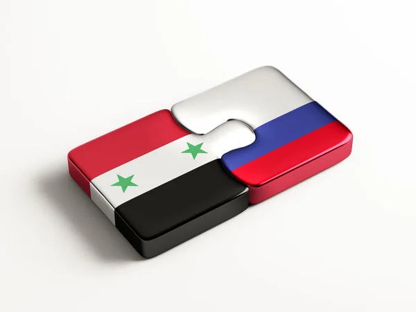 Síria Rússia Puzzle Concept — Fotografia de Stock