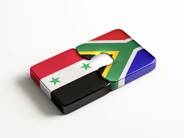 Syrien südafrika puzzle-konzept — Stockfoto