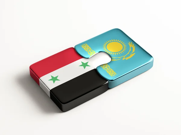Syrien Kazakstan pussel koncept — Stockfoto