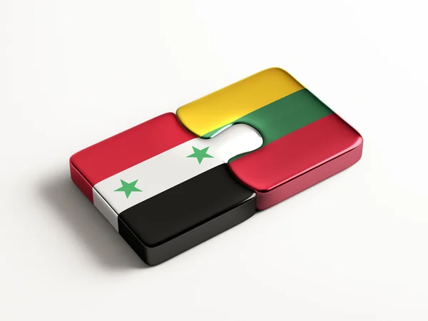 Siria Lituania Puzzle Concepto — Foto de Stock