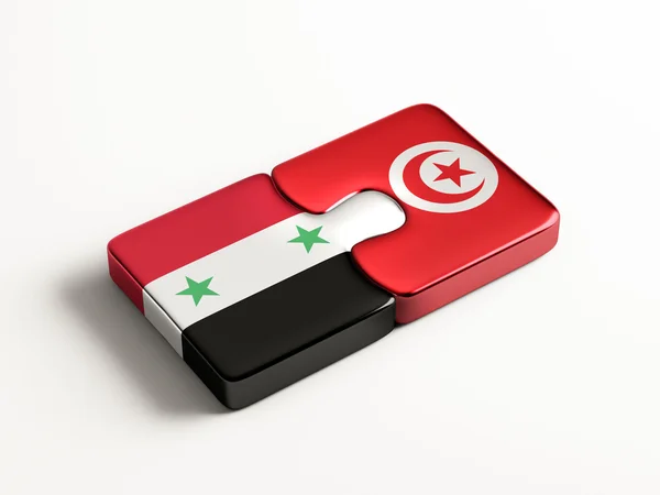 Syrië Tunesië puzzel Concept — Stockfoto