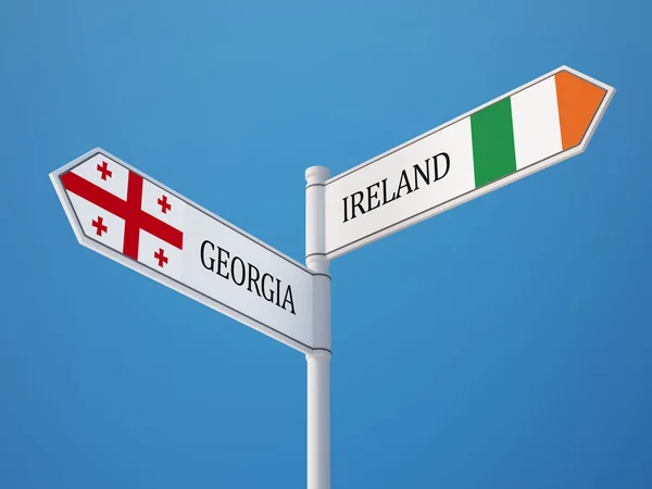 Ireland Georgia znak flagi koncepcja — Zdjęcie stockowe