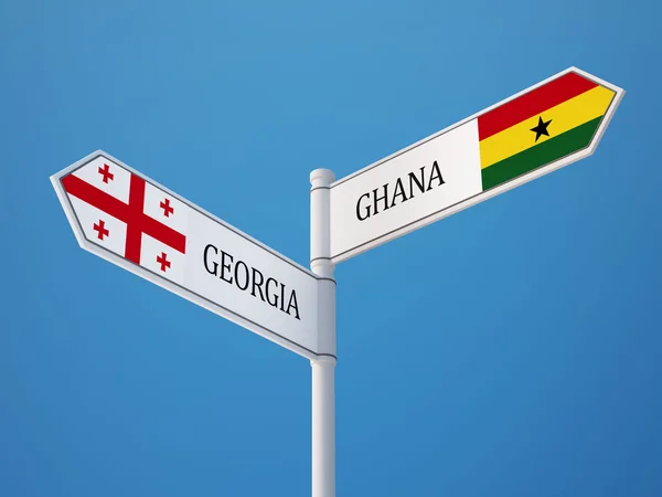 Conceito de Bandeiras de Sinais do Gana Georgia — Fotografia de Stock