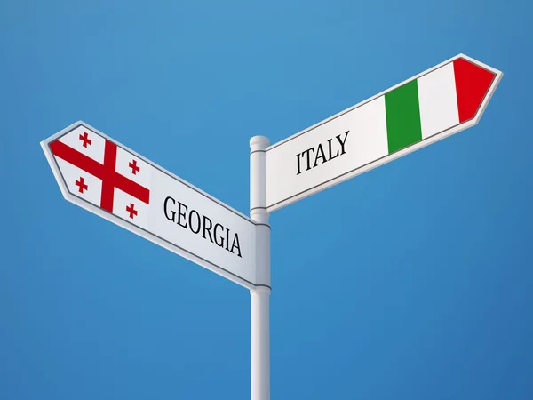 Italia Georgia Sign Flags Concept — Foto Stock