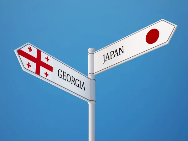 Japan Georgia  Sign Flags Concept — Stock Photo, Image