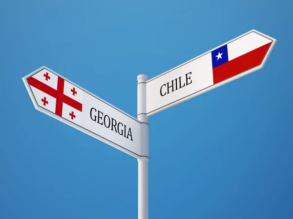 Chile Georgia Firma Concepto de Banderas — Foto de Stock