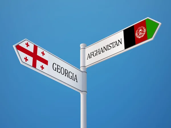 Afghanistan Georgië vlaggen concept — Stockfoto