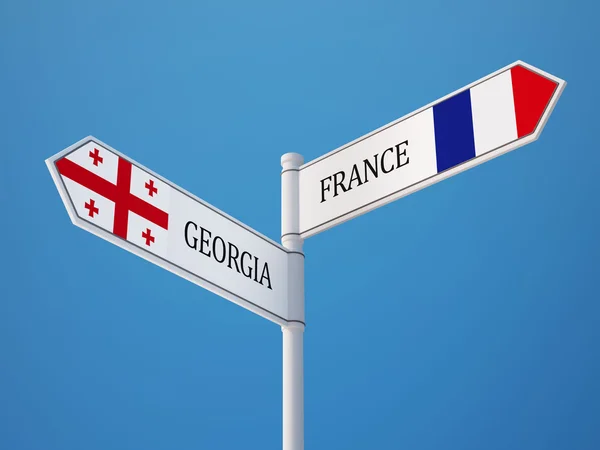 Francia Georgia Sign Concepto de banderas —  Fotos de Stock
