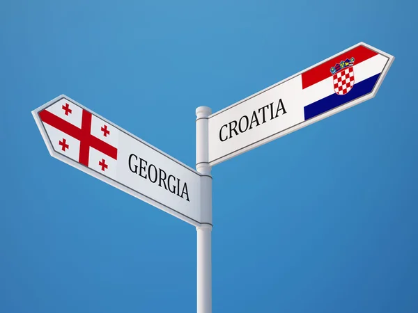 Croatie Géorgie drapeaux concept — Photo