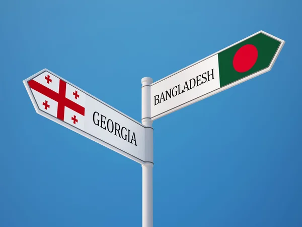 Bangladesh Géorgie Signer Drapeaux Concept — Photo