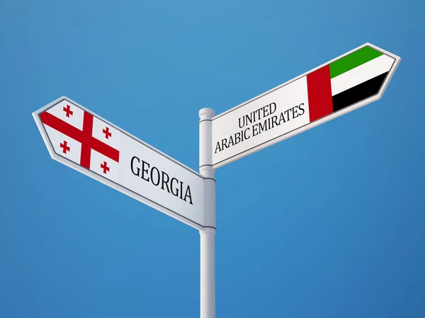 阿拉伯联合酋长国格鲁吉亚国旗概念 — 图库照片