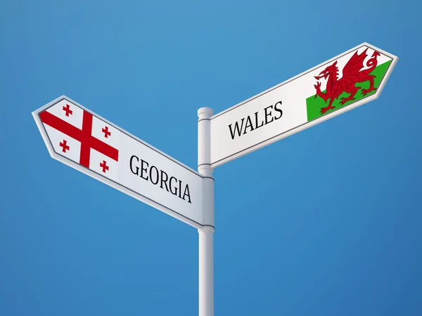 Wales georgia sign flags konzept — Stockfoto