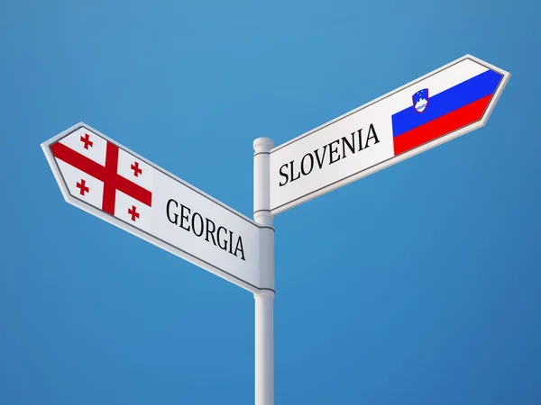 Slovenia Georgia Firmare Bandiere Concetto — Foto Stock