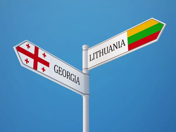 Lithuania Georgia znak flagi koncepcja — Zdjęcie stockowe