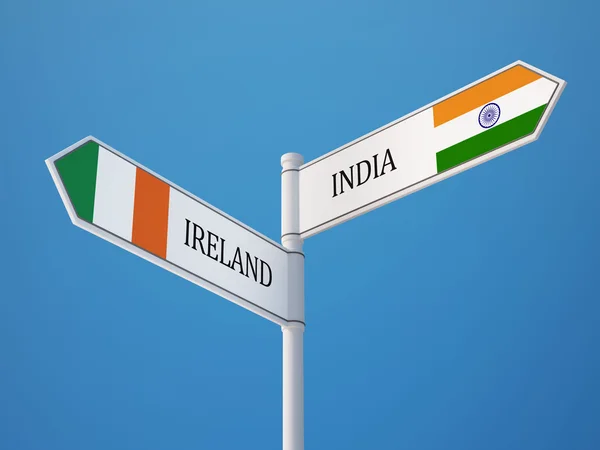 India Ireland  Sign Flags Concept — Stock Photo, Image