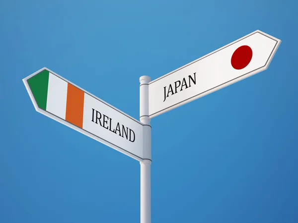 Japonia Irlandii znak flagi koncepcja — Zdjęcie stockowe