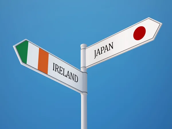 Japão Irlanda Signo Bandeiras Conceito — Fotografia de Stock