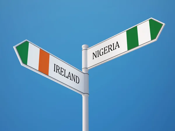 Nigeria Irlanda Sign Flags Concept — Foto de Stock