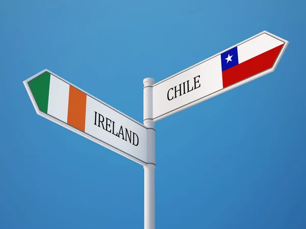 Chile Irlanda assinar bandeira Conceito — Fotografia de Stock